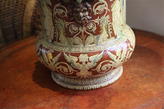 A large Renaissance revival two handled jar, late 19th century, 57cm